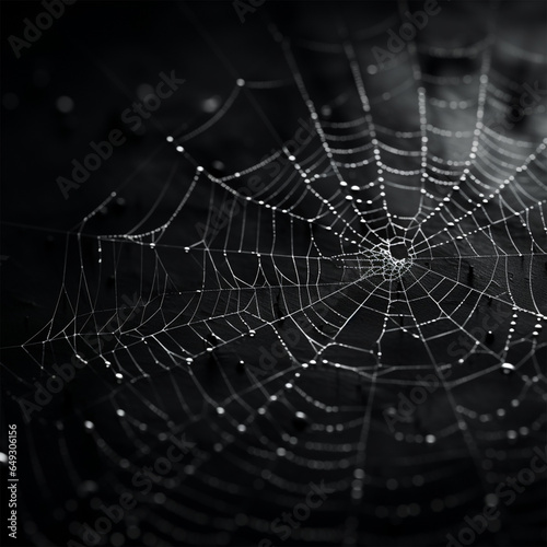 Spiderweb On Black Background, ai technology