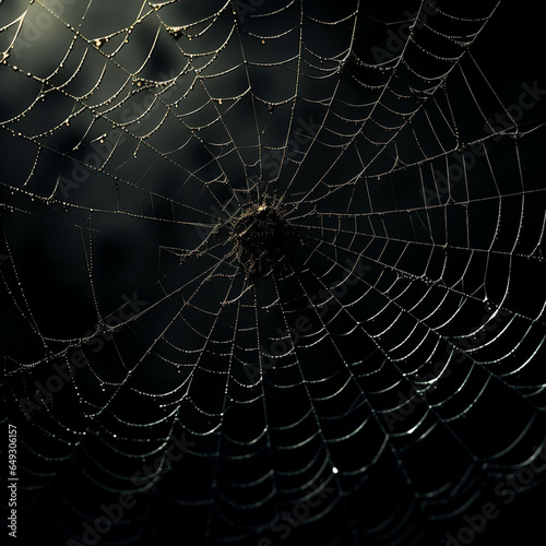 Spiderweb On Black Background, ai technology © Rashid