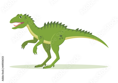 Allosaurus Dinosaur Cartoon Character Vector Illustration