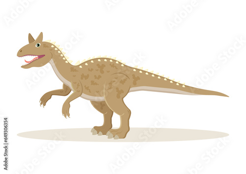 Carnotaurus Dinosaur Cartoon Character Vector Illustration