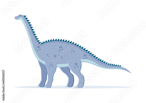 Diplodocus Dinosaur Cartoon Character Vector Illustration
