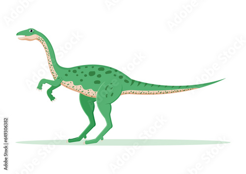 Elaphrosaurus Dinosaur Cartoon Character Vector Illustration photo