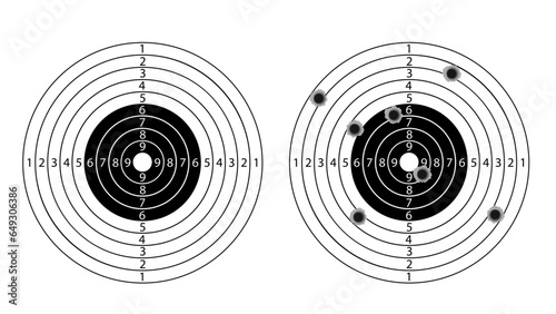 Target for shooting range template. Isolated on a white background. Stock vector illustration