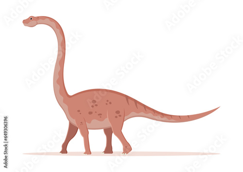 Omeisaurus Dinosaur Cartoon Character Vector Illustration