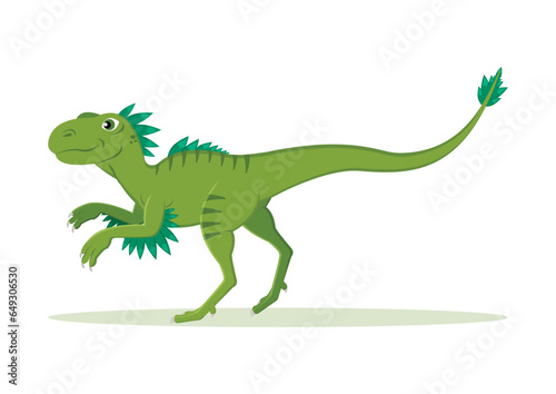 Velociraptor Dinosaur Cartoon Character Vector Illustration