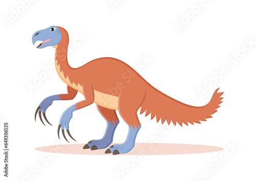 Therizinosaurus Dinosaur Cartoon Character Vector Illustration