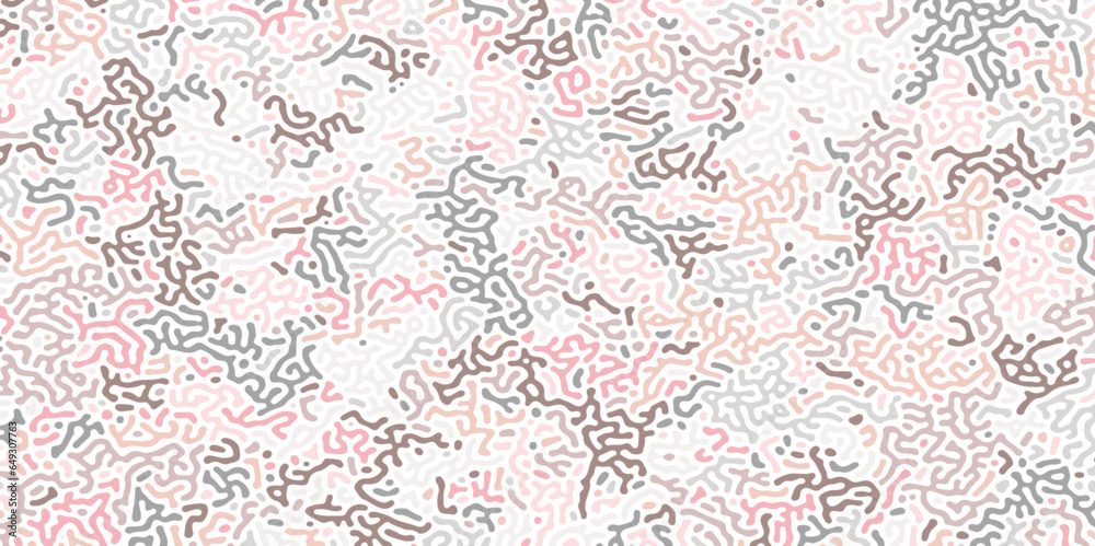 Abstract organic seamless pattern in pink, gray and brown