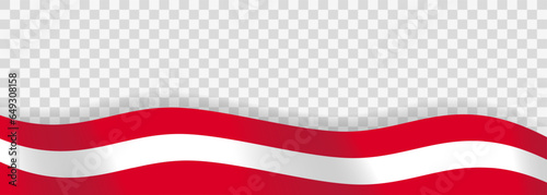 Austria flag ribbon on transparent background. Isolated vector illustration