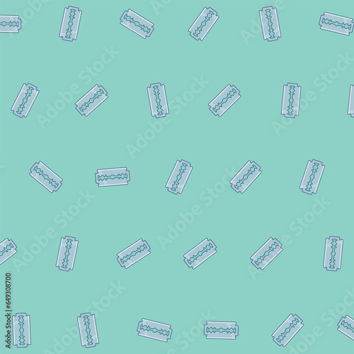 A Cartoon Vector Icon Illustration of a Razor Blade Pattern, Signifying Barber's Tools Object Icon Concept. Isolated Flat Design