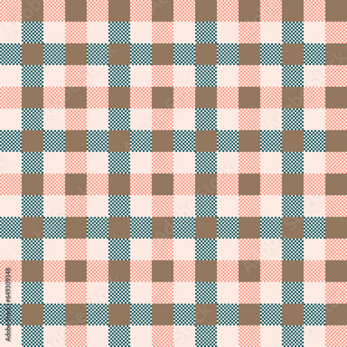 Seamless plaid check patten in green and pink. geometric plaid vector pattern design.