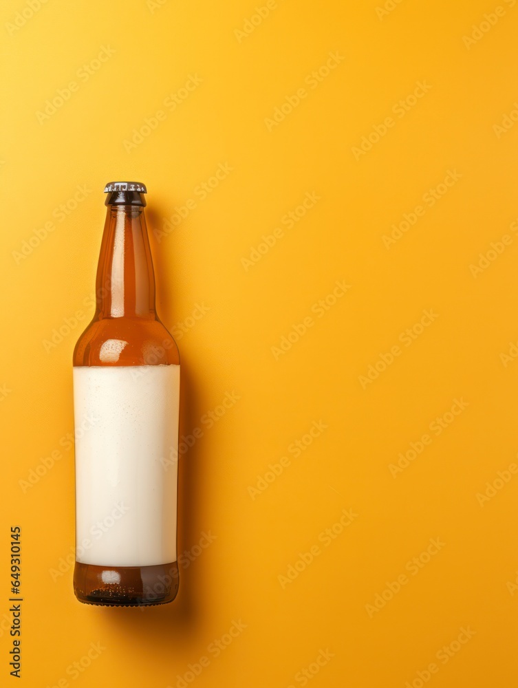 3d render image illustration beer bottle mockup with white blank label 3d render image illustration beer bottle mockup with white blank label