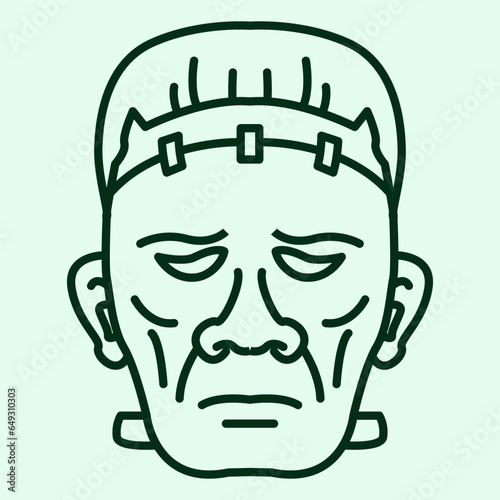 Vector Line art illustration Frankenstein. Simple Frankenstein. Frankenstein icon lineart
for the illustration design, website and graphic design.
