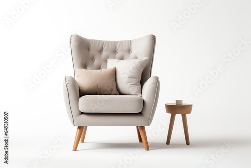 Comfortable armchair in modern design white background