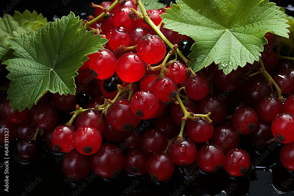 Generative AI - Fresh red currant berries Generative AI - Fresh red currant berries