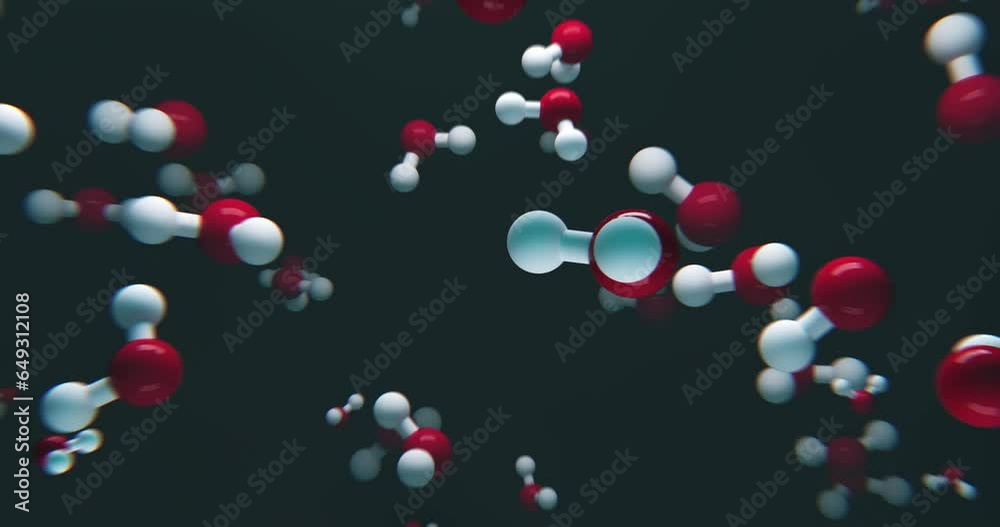 Water Molecules in a 3D animation