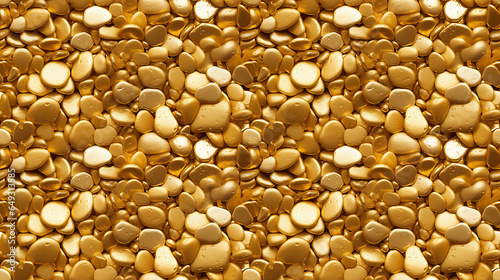 Golden pebbles background, seamless tile. The image can be repeated on all sides. 