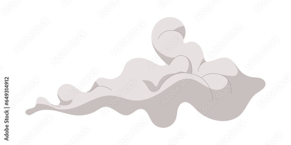 Smoky silhouette of strong toxic exhausts and intense fume puff, bomb explosion effect, smoke cloud from dust, gas after bang concept flat vector illustration. Smoky silhouette of strong toxic exhausts and intense fume puff, bomb explosion effect, smoke cloud from dust, gas after bang concept flat vector illustration.