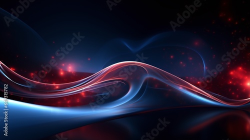 Blue abstract background PPT with lights, dynamic lines and curves style background PPT