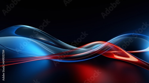 Blue abstract background PPT with lights, dynamic lines and curves style background PPT
