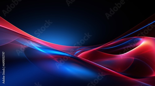 Blue abstract background PPT with lights, dynamic lines and curves style background PPT
