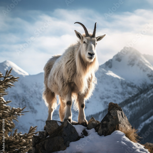 mountain goat on the mountain