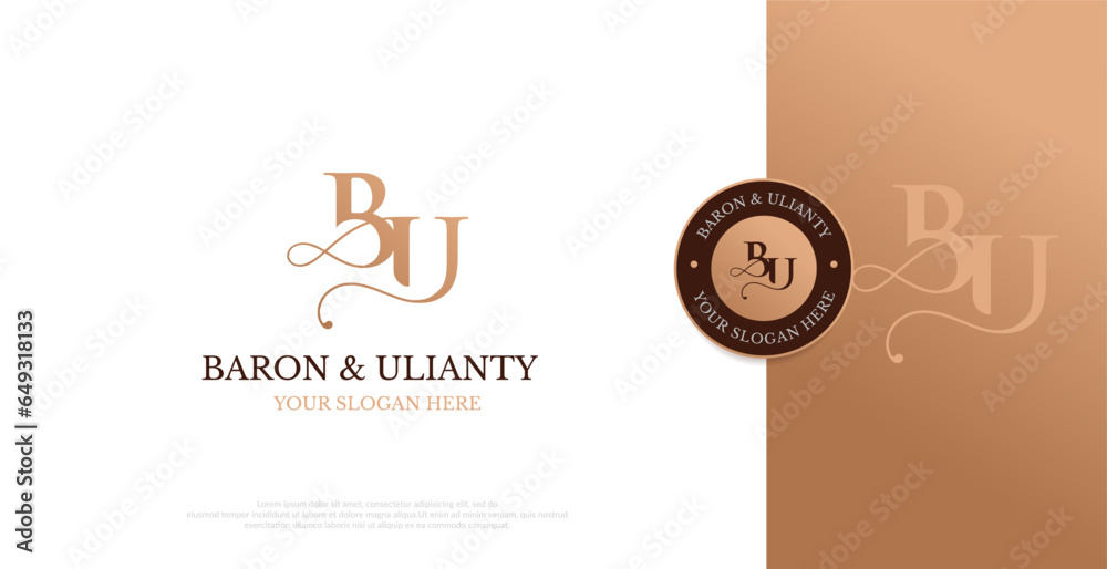 Initial BU Logo Design Vector 