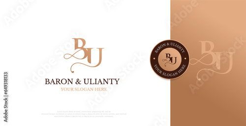 Initial BU Logo Design Vector 
