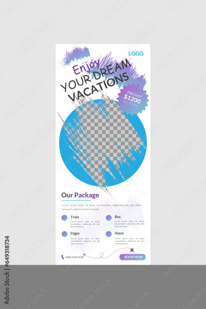 Fototapeta premium modern travel roll up template design