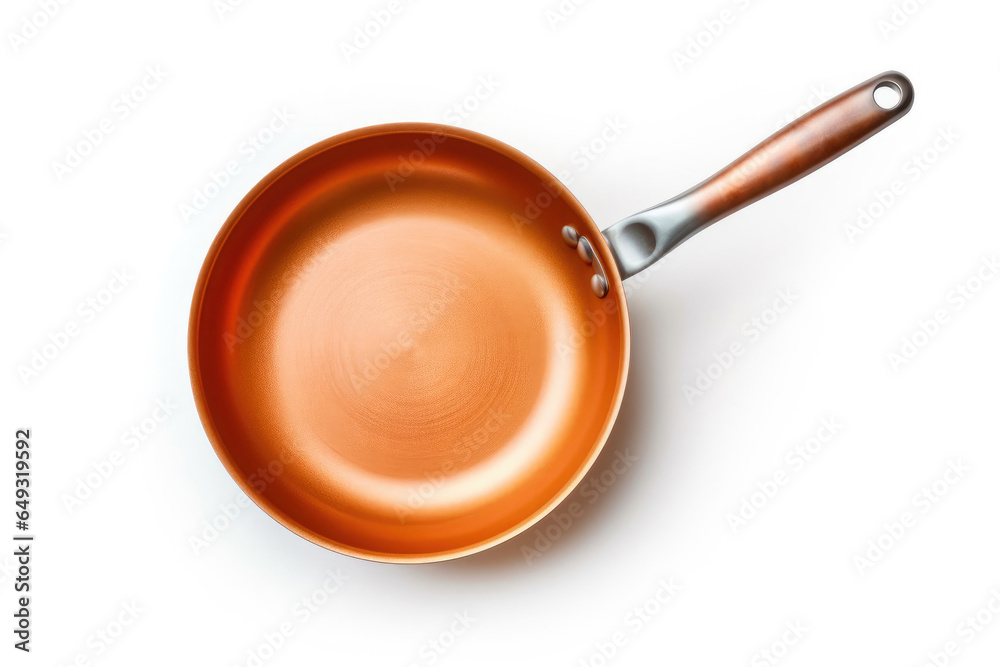 Shiny Copper Frying Pan Isolated Shiny Copper Frying Pan Isolated