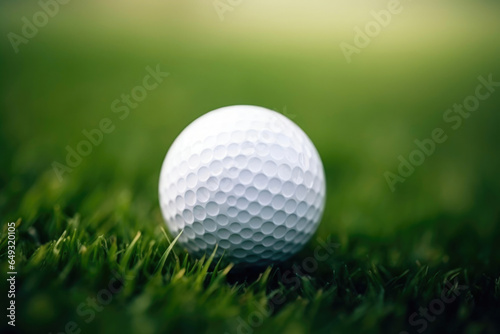 Precision Close-Up of Golf Ball on Lush Green