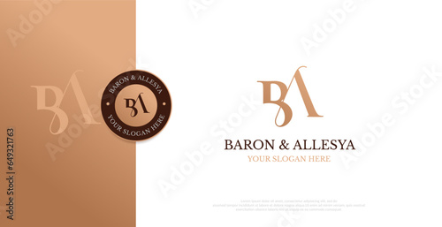 Initial BA Logo Design Vector 