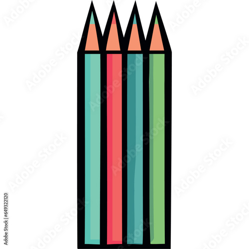 four colors pencils school supplies