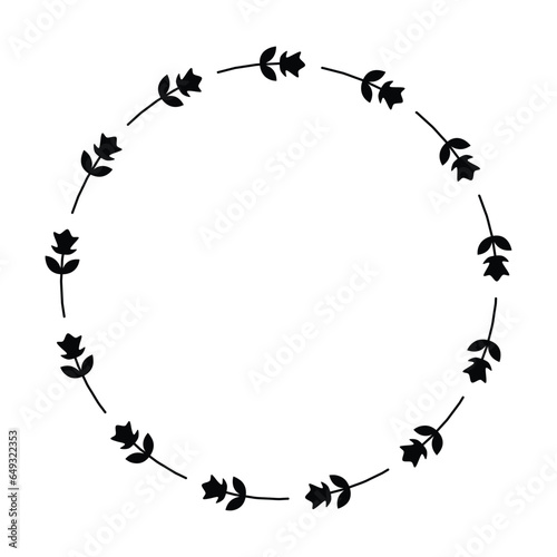 Floral circle border design rounded flower frame ring for decoration ornament in vector illustration