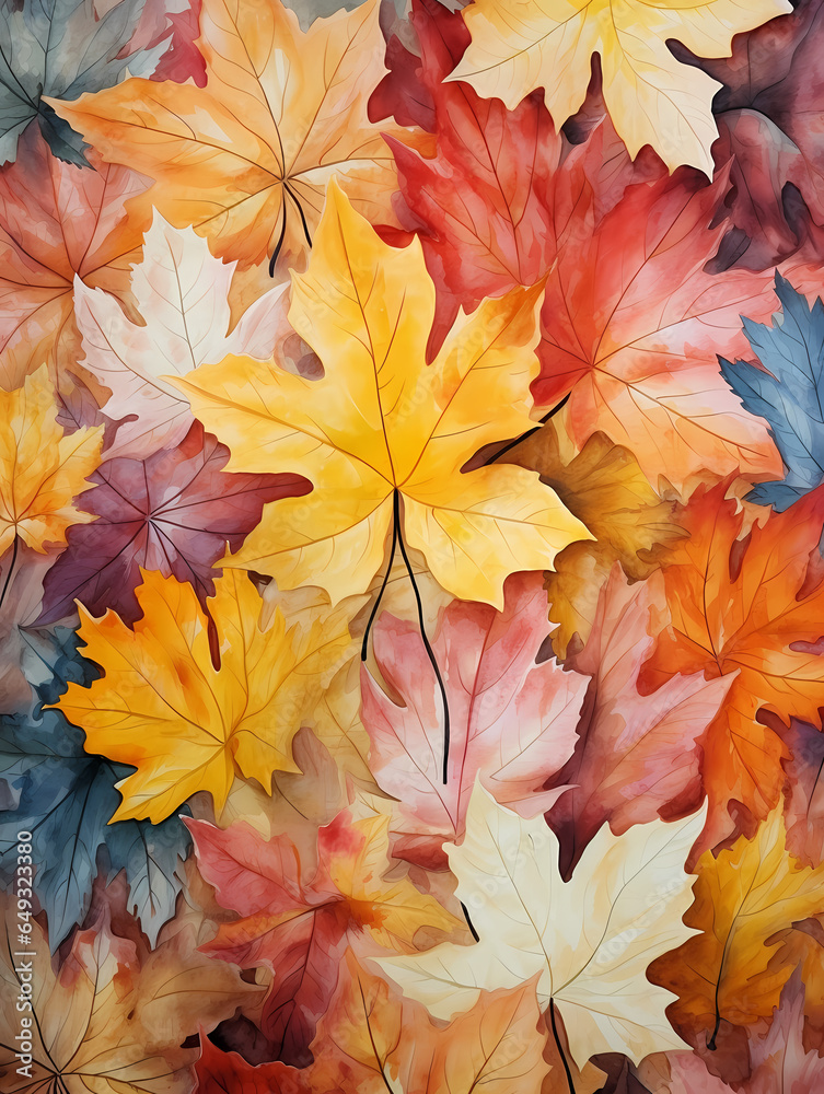 Group Of Colorful Leaves