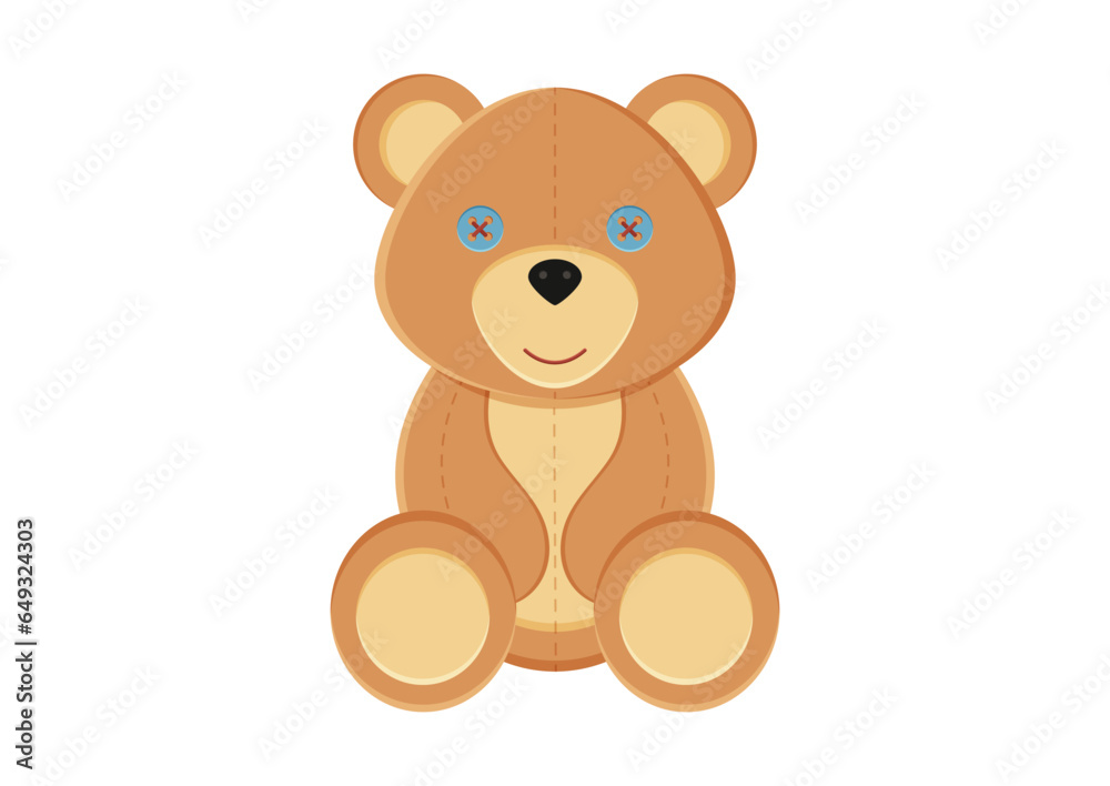 Teddy Bear Toy Cartoon Character Vector Illustration Teddy Bear Toy Cartoon Character Vector Illustration