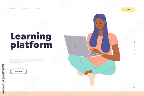 Landing page service with learning platform for education classes and comfortable studying process