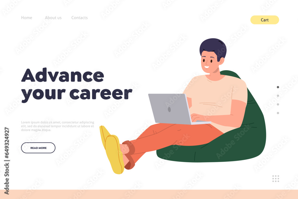 Advance your career inscription for landing page offering online education to enhance skills in work