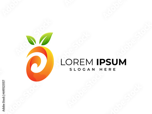 Orange fruit abstract design logo