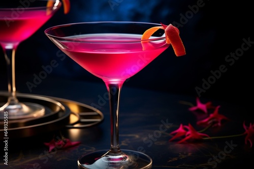 Vibrant cocktail with chic flair. Simple yet trendy. Perfect for social gatherings. Generative AI