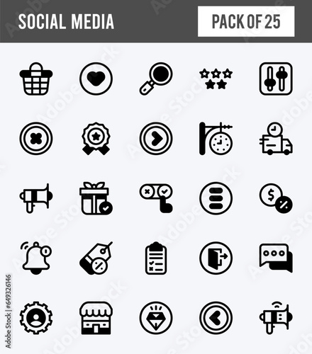 25 Social Media (Etsy) Lineal Fill icons pack. vector illustration.