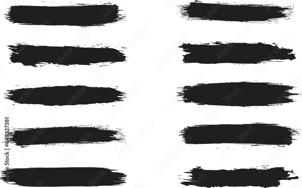 Big vector set hand drawn illustration. Ink brush strokes texture, grunge collection for text, card design, boxes, frames, banners.