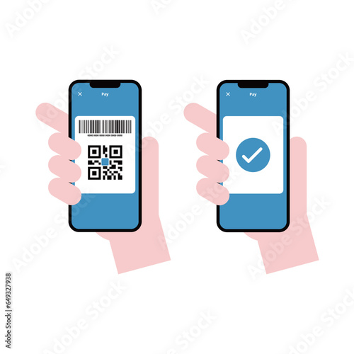 smartphone technology QR payment illustration