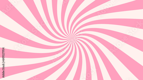Strawberry ice cream pink swirl pattern  milk twist candy backdrop. Vector delightful ornament  resembling lollipop and caramel sweet confections with a whimsical spiral design. Whirlpool wallpaper
