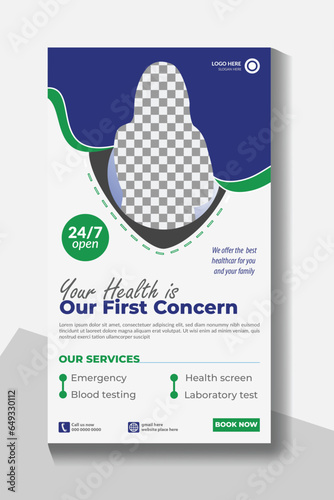 Collection of medical and healthcare story templates or medical and healthcare services social media banner template designs