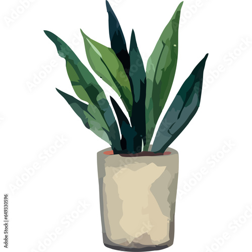 houseplant in gray pot icon