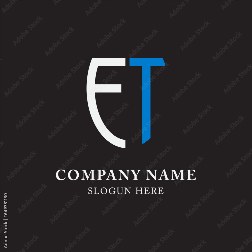 FT TF ET TE abstract monogram initial letter logo design template. FT TF ET TE abstract monogram initial letter logo design template.