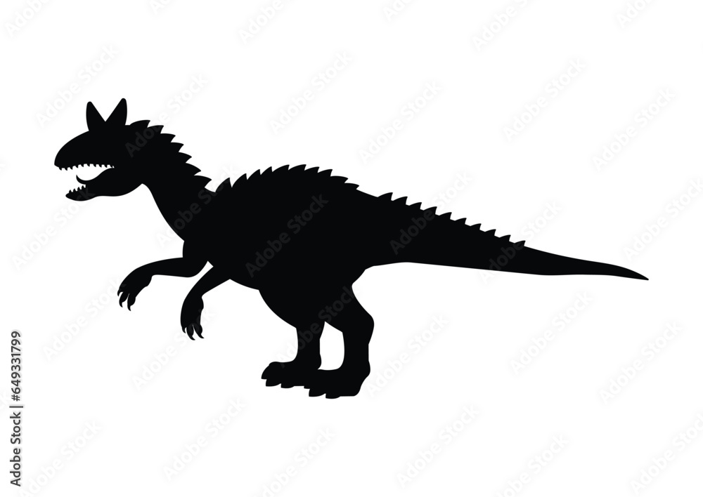 Carnotaurus Dinosaur Silhouette Vector Isolated on White Background Carnotaurus Dinosaur Silhouette Vector Isolated on White Background