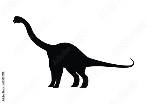 Europasaurus Dinosaur Silhouette Vector Isolated on White Background photo