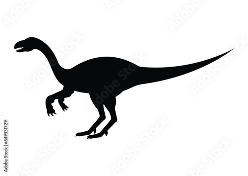 Plateosaurus Dinosaur Silhouette Vector Isolated on White Background