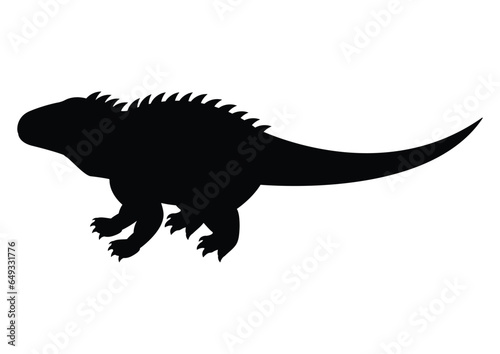 Shansisuchus Dinosaur Silhouette Vector Isolated on White Background